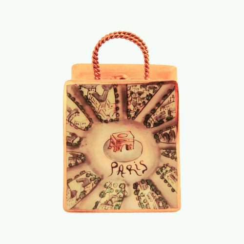 Arc De Triomphe Shopping Bag Porcelain Limoges Artoria bag limoges box French Trinket Box