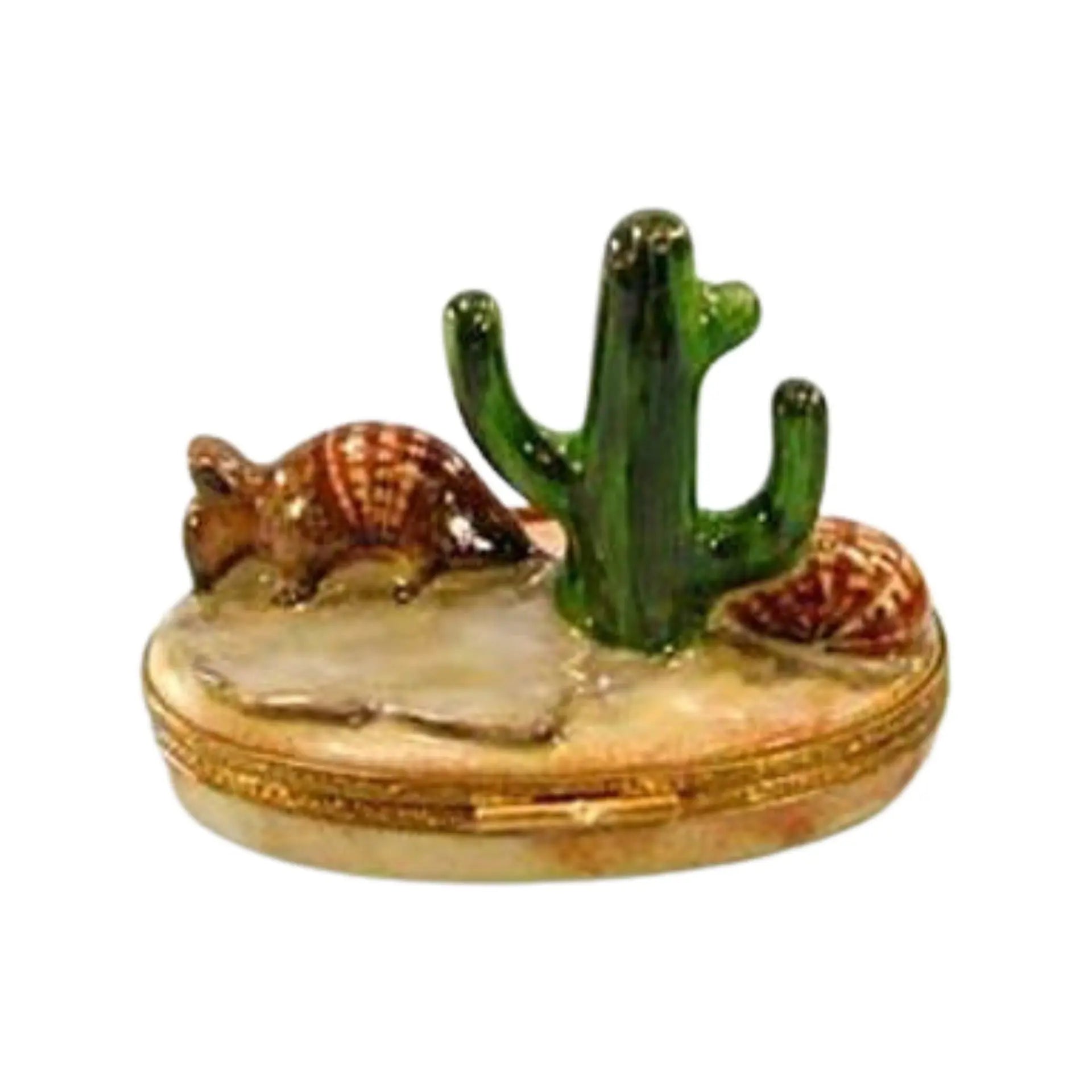 Armadillo Porcelain Limoges Wild animals French Trinket Box