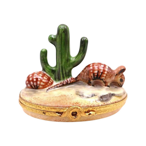 Armadillo Porcelain Limoges Wild animals French Trinket Box