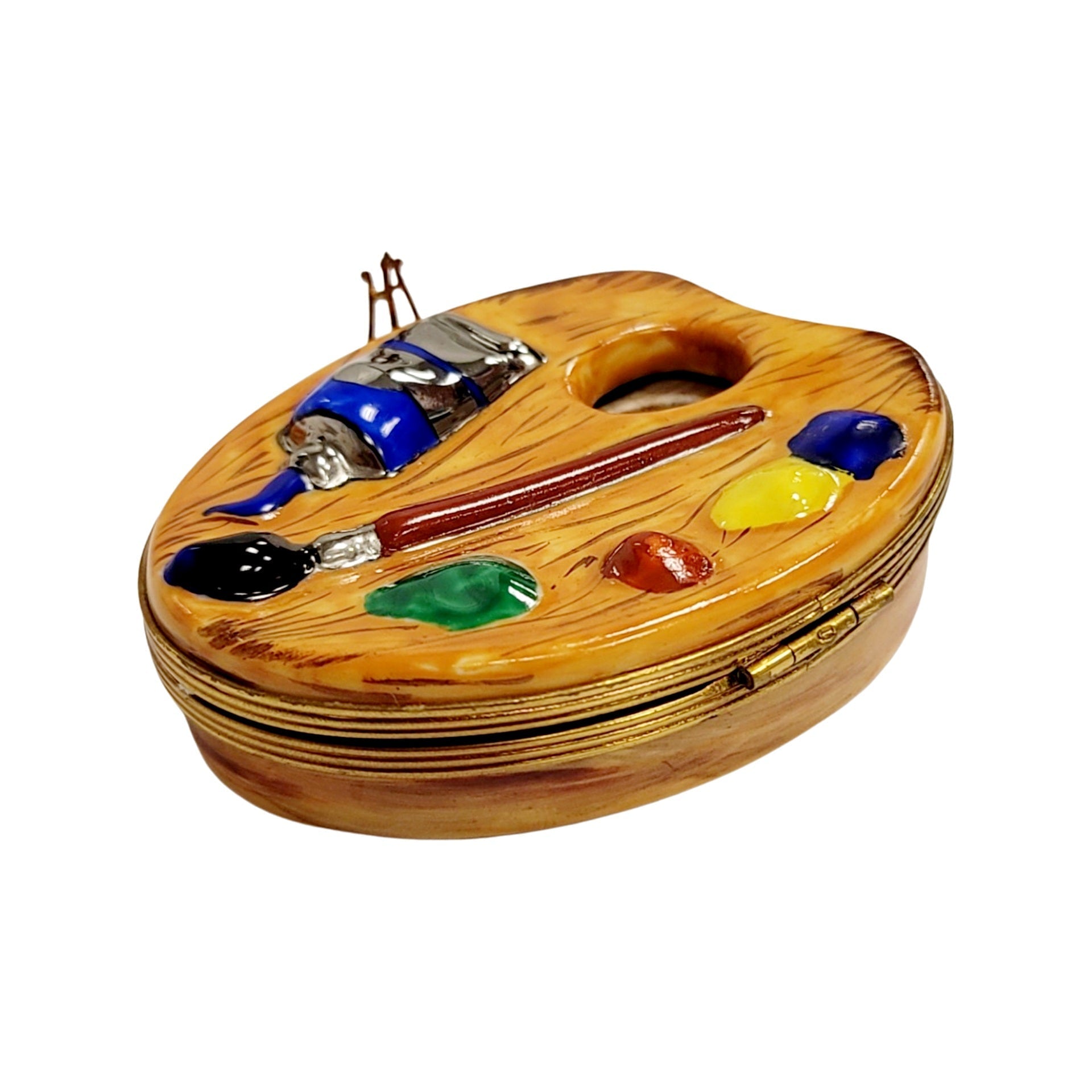 Artist Paint Palette Figurine Porcelain Limoges Fine arts French Trinket Box