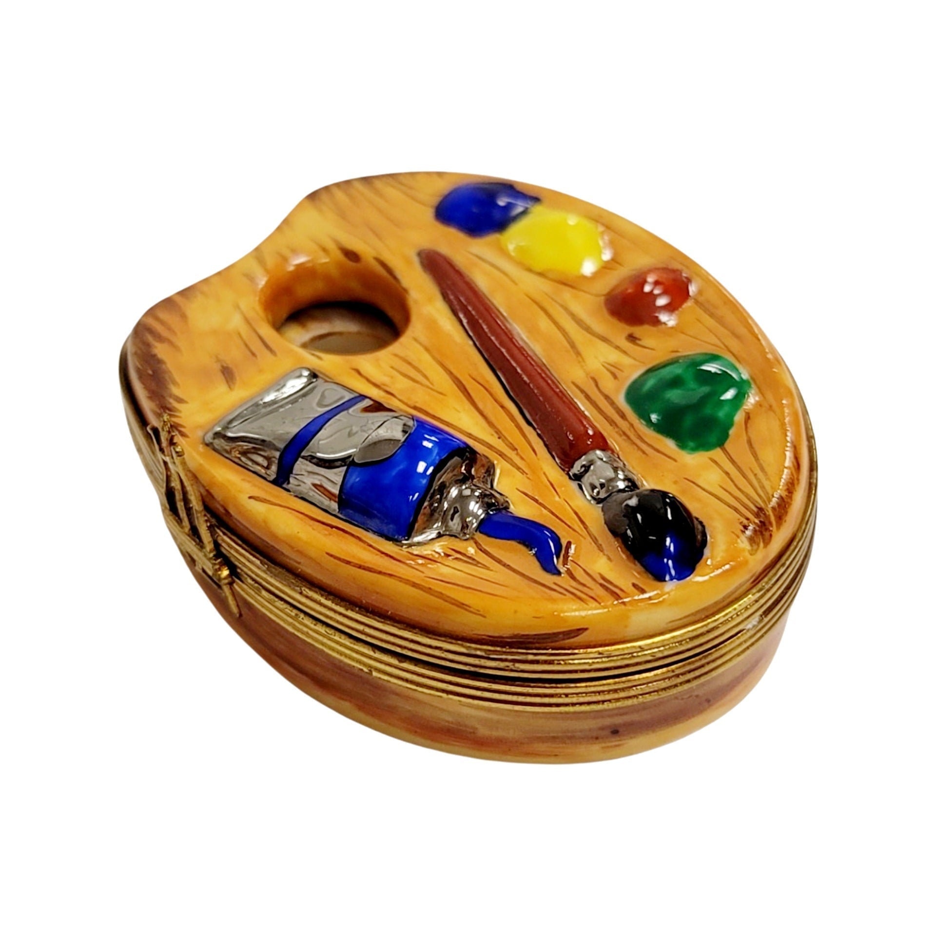 Artist Paint Palette Figurine Porcelain Limoges Fine arts French Trinket Box