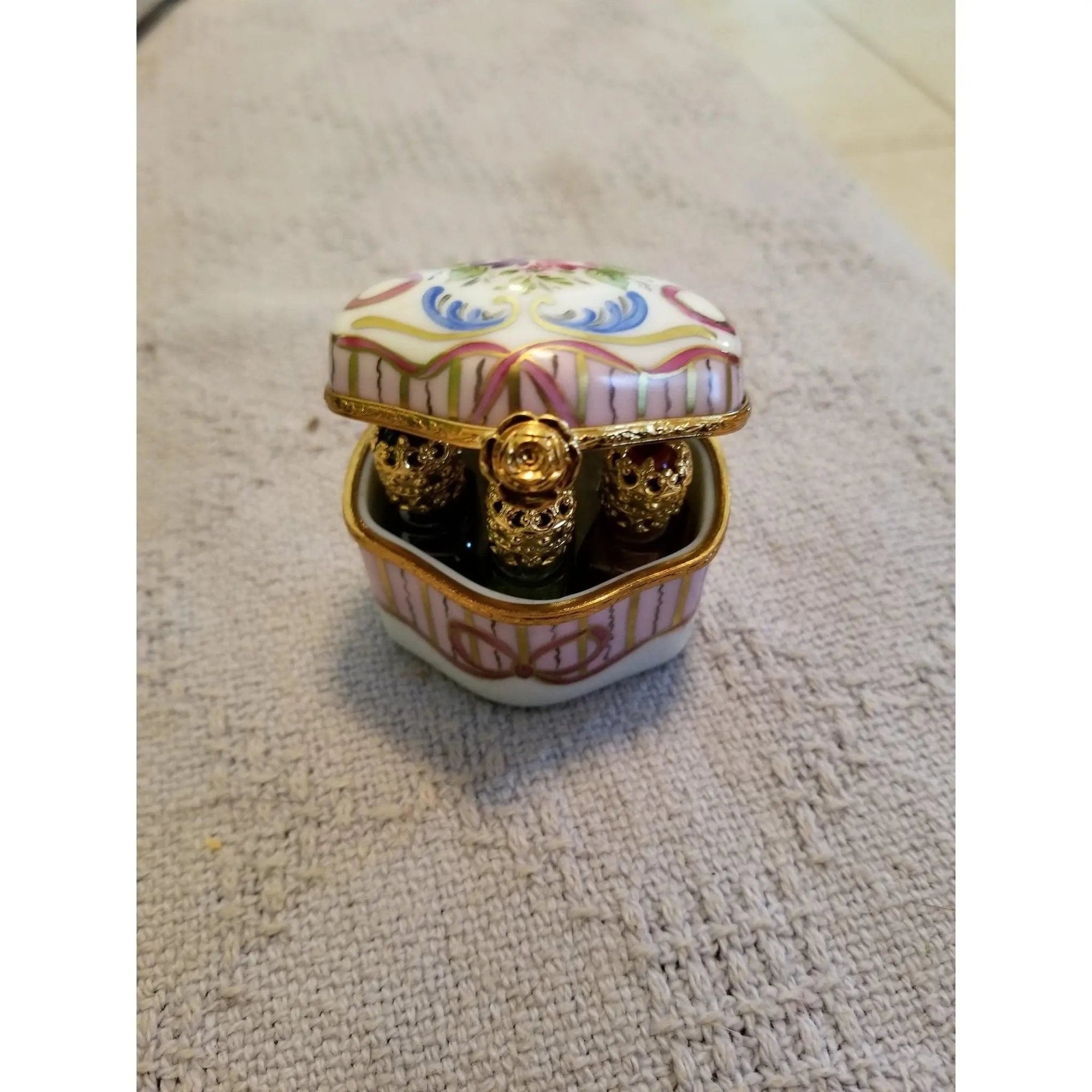 Artoria Odd Shape Perfume Bottles Porcelain Limoges Perfume French Trinket Box