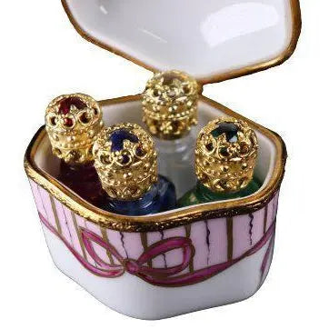 Artoria Odd Shape Perfume Bottles Porcelain Limoges Perfume French Trinket Box