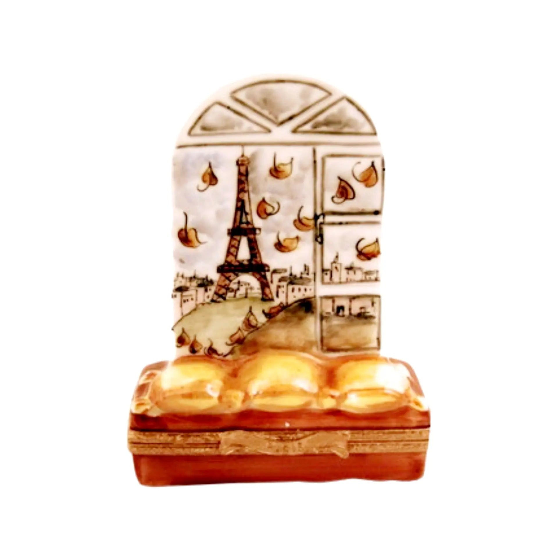 Autumn Window Of Eiffel Towe Porcelain Limoges home French Trinket Box