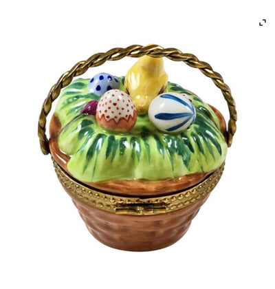 BROWN EASTER BASKET W CHICK