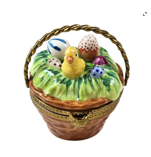 BROWN EASTER BASKET W CHICK