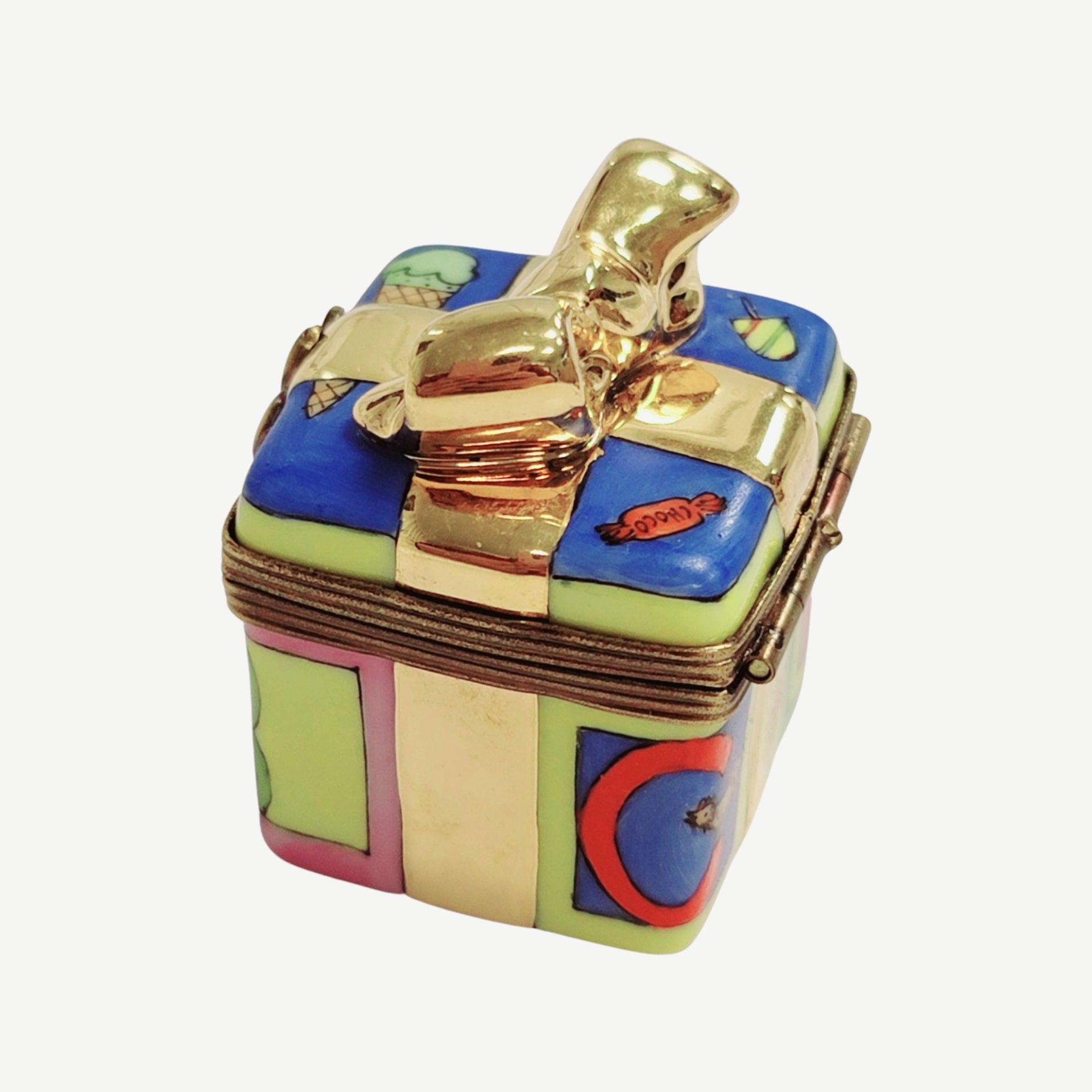 Baby Block Gift Box Treasure Porcelain Limoges baby French Trinket Box