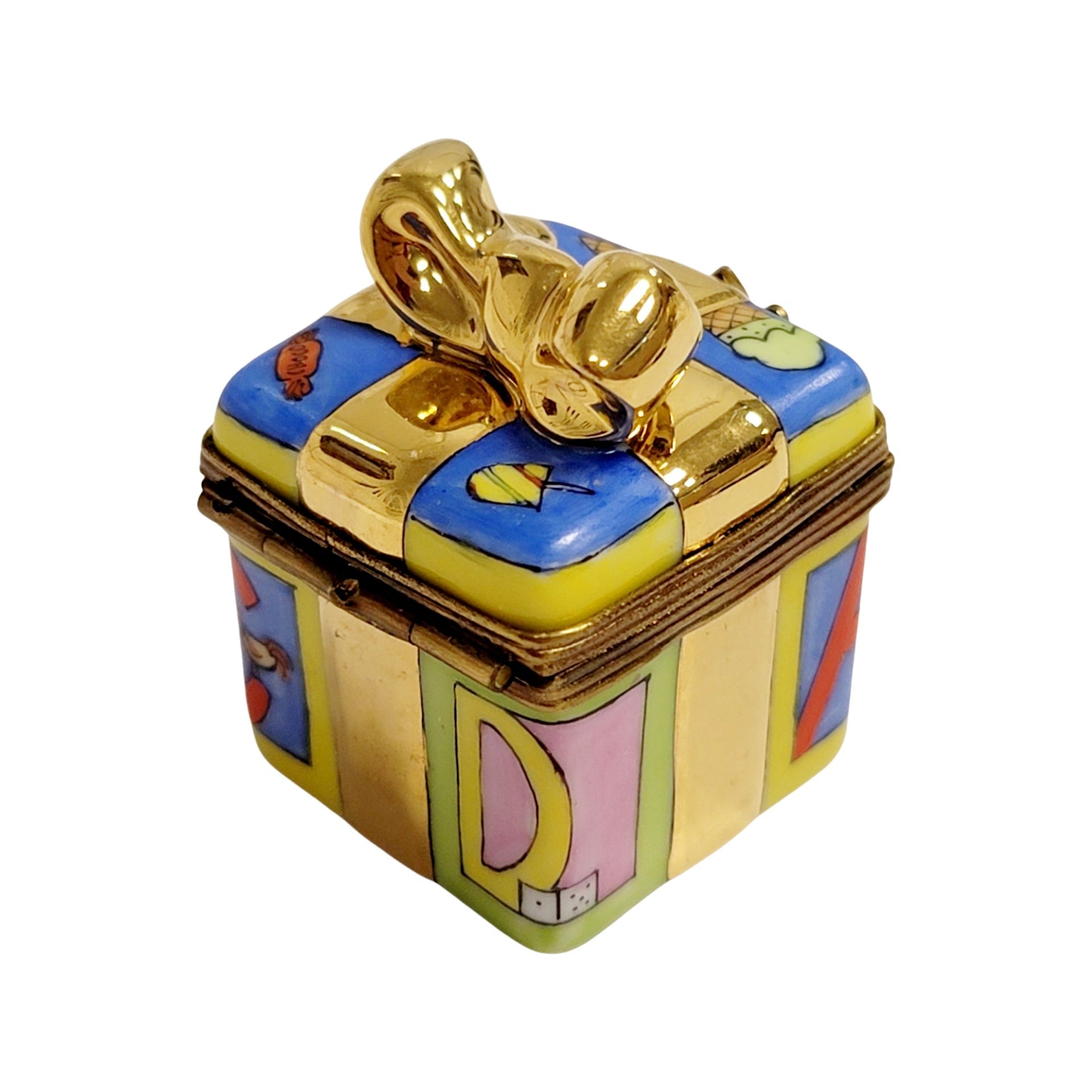 Baby Block Gift Box Treasure Porcelain Limoges baby French Trinket Box