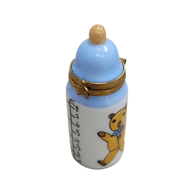 Blue Baby Bottle Limoges Box Porcelain Limoges baby French Trinket Box