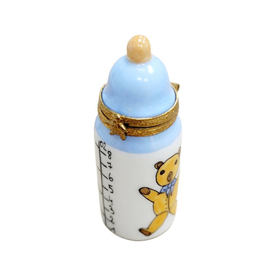 Blue Baby Bottle Limoges Box Porcelain Limoges baby French Trinket Box
