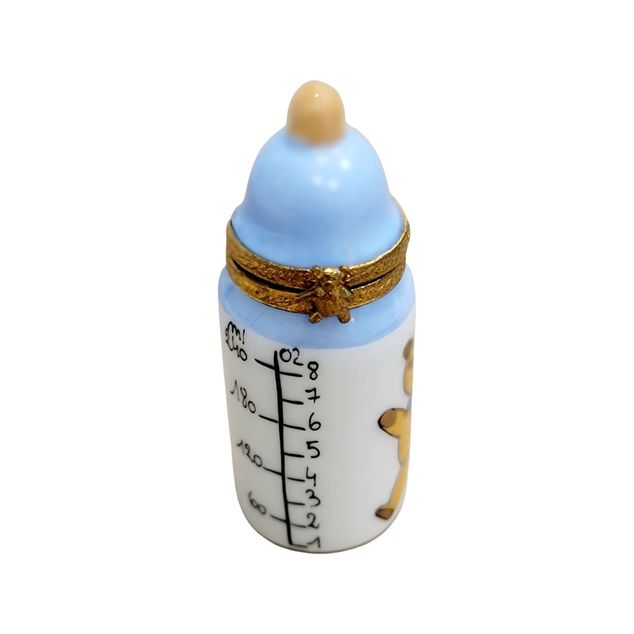 Blue Baby Bottle Limoges Box Porcelain Limoges baby French Trinket Box