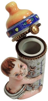 Baby Bottle Cherub Limoges Box Porcelain Limoges Limoges Boxes baby figurine maternity French Trinket Box