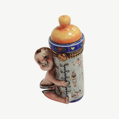 Baby Bottle Cherub Limoges Box Porcelain Limoges Limoges Boxes baby figurine maternity French Trinket Box