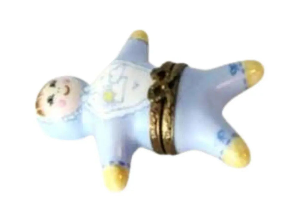 Baby Boy figurine - VERY Porcelain Limoges Babies Figurine French Trinket Box