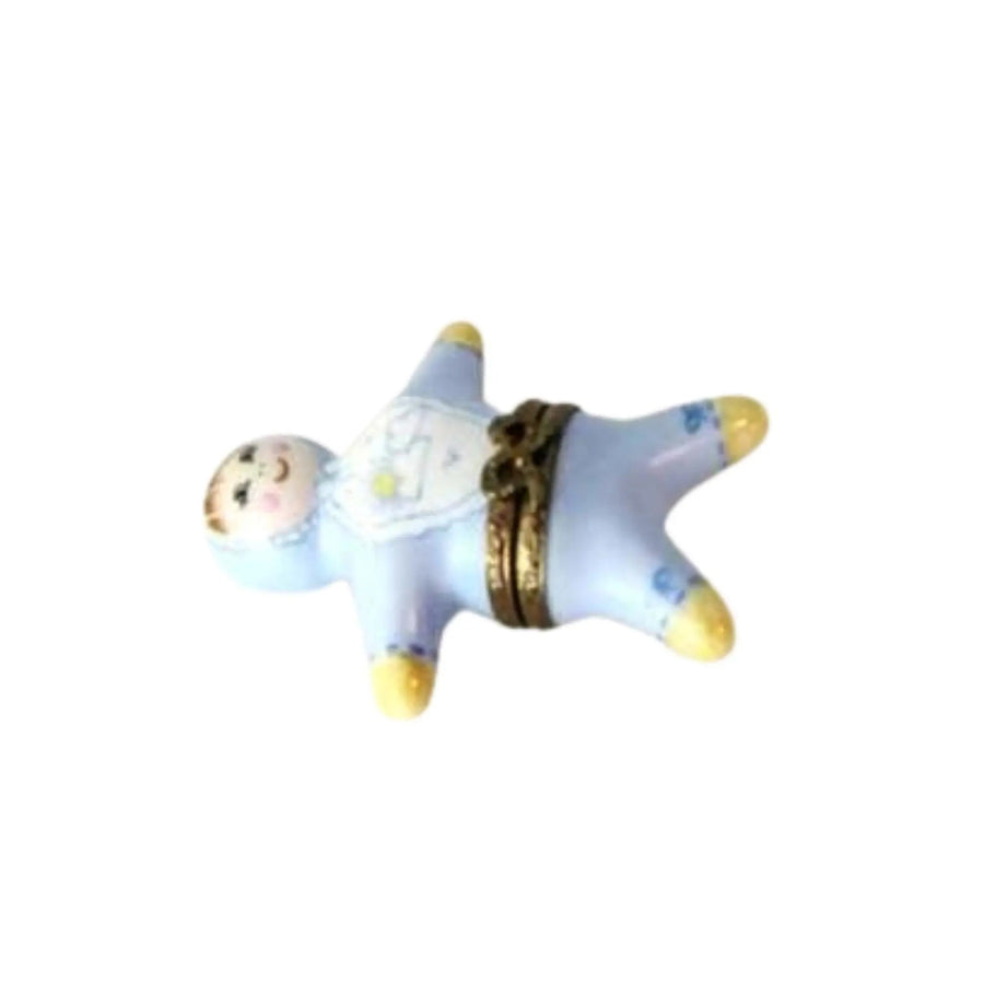 Baby Boy figurine - VERY Porcelain Limoges Babies Figurine French Trinket Box