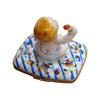 Baby Dining Delight Figurine Porcelain Limoges Babies Figurine French Trinket Box