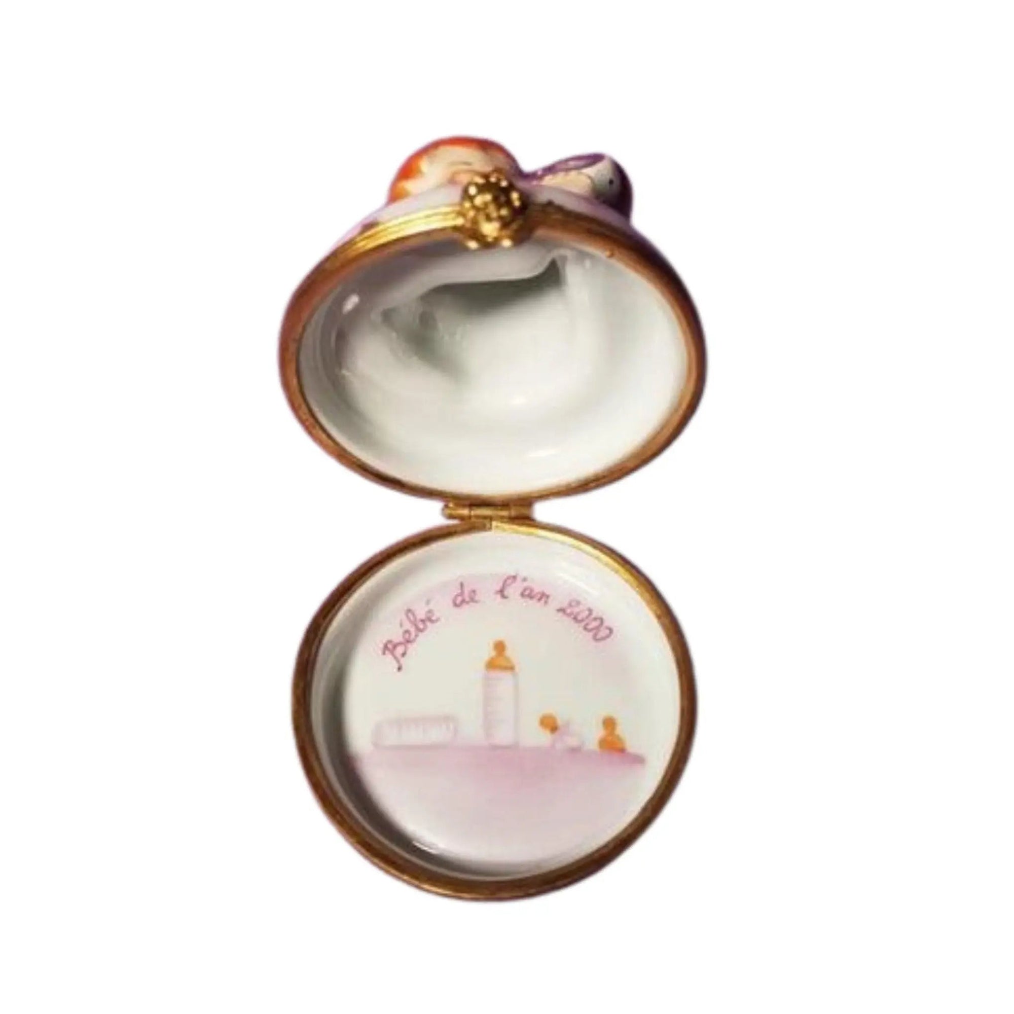 Baby Girl Celebration Box Porcelain Limoges baby maternity limoges boxes French Trinket Box