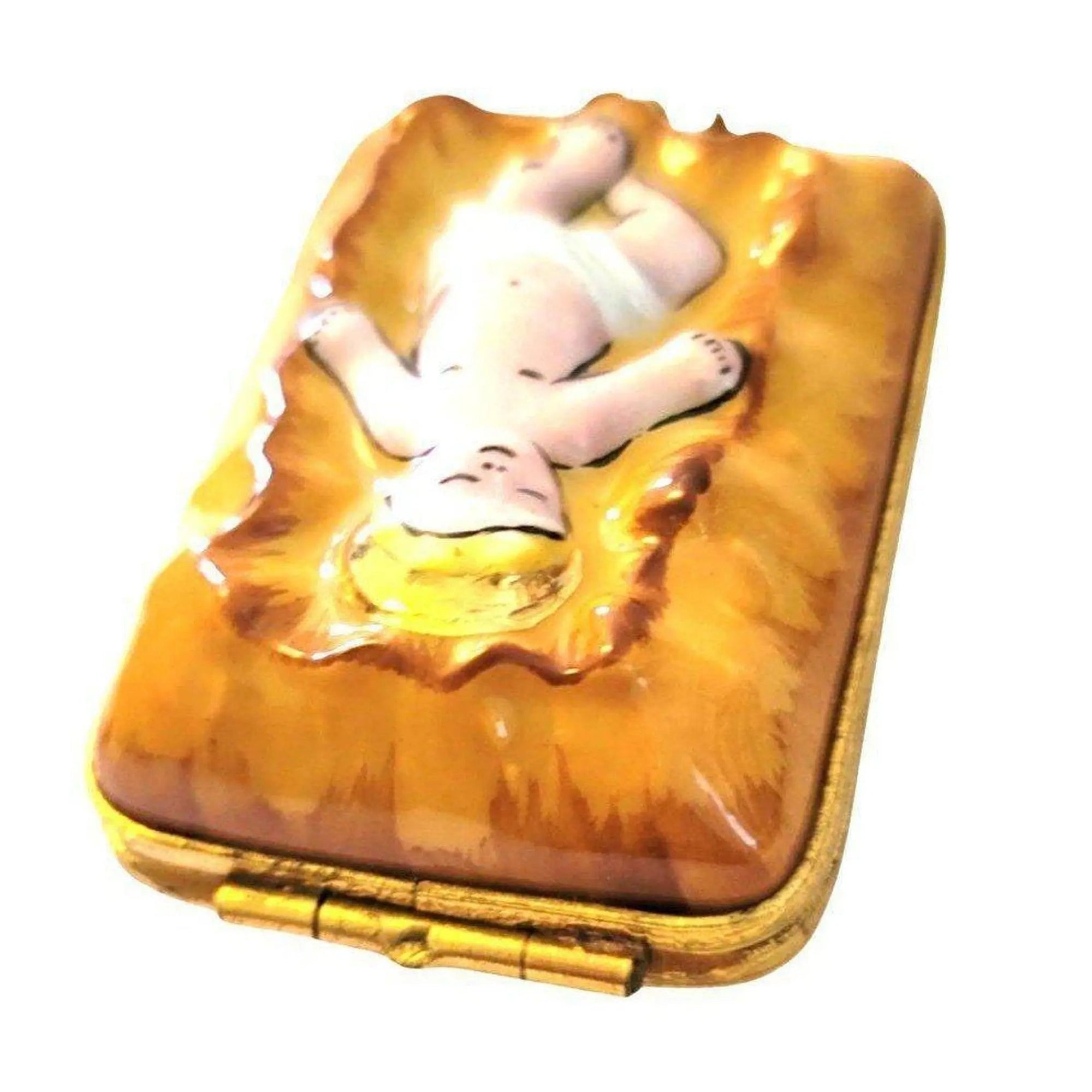 Baby Jesus Porcelain Keepsake Box Porcelain Limoges nativity French Trinket Box