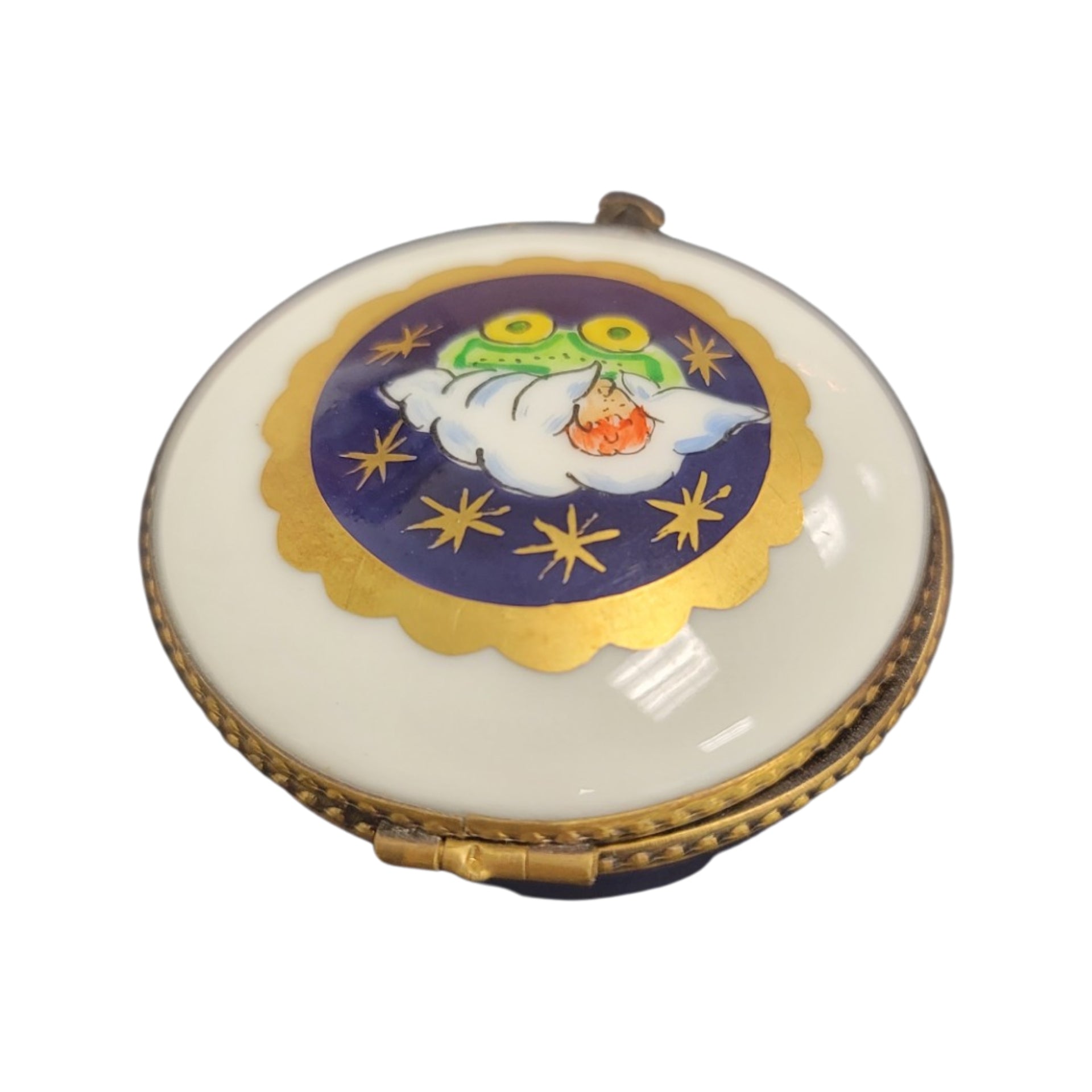 Baby Pram Limoges Pill Box Porcelain Limoges baby traditional French Trinket Box