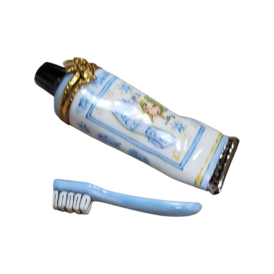 Baby Toothpaste Figurine Delight Porcelain Limoges baby French Trinket Box