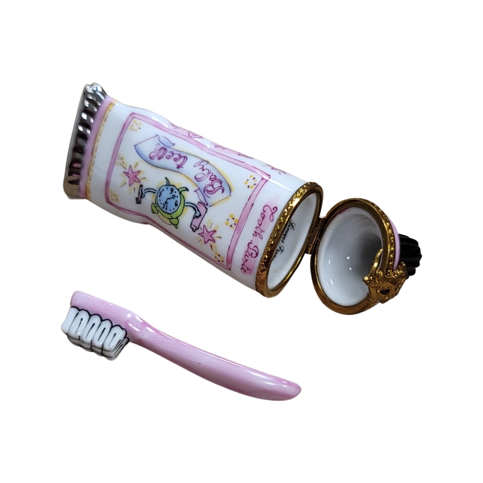 Baby Toothpaste Limoges Box Porcelain Limoges Baby French Trinket Box