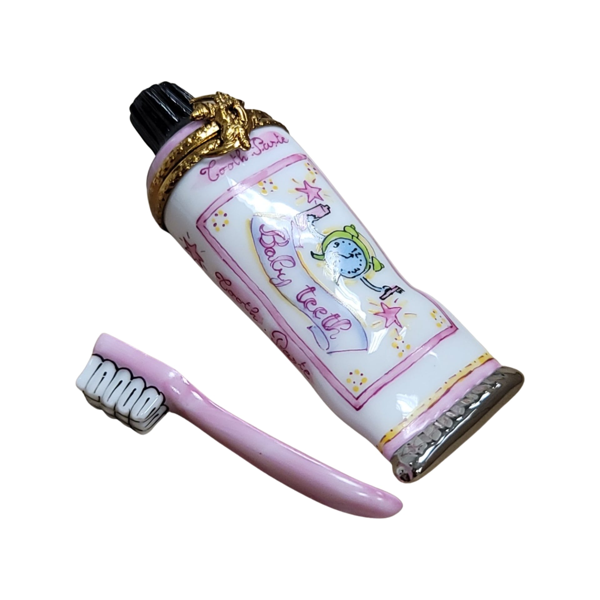 Baby Toothpaste Limoges Box Porcelain Limoges Baby French Trinket Box