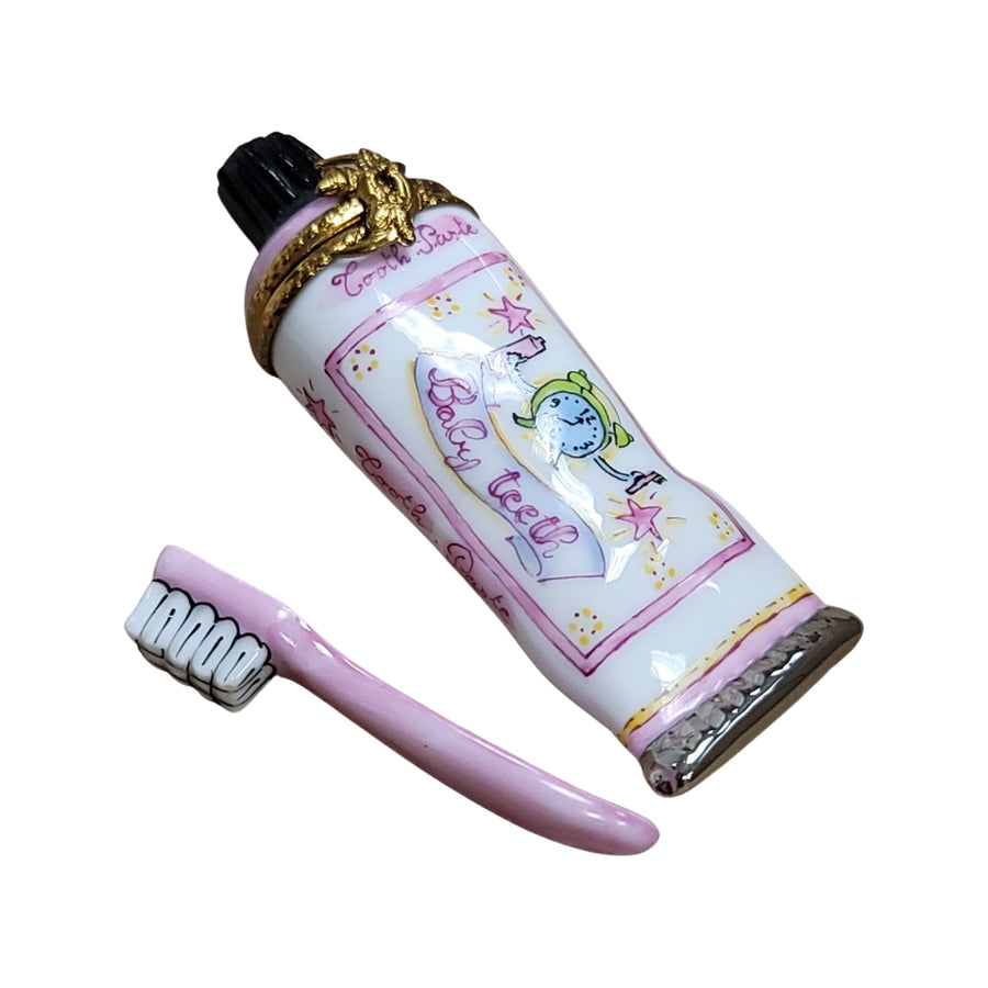 Baby Toothpaste Limoges Box Porcelain Limoges Baby French Trinket Box