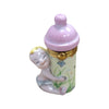 Baby With Pink Bottle Figurine Porcelain Limoges Limoges Boxes baby figurine maternity French Trinket Box