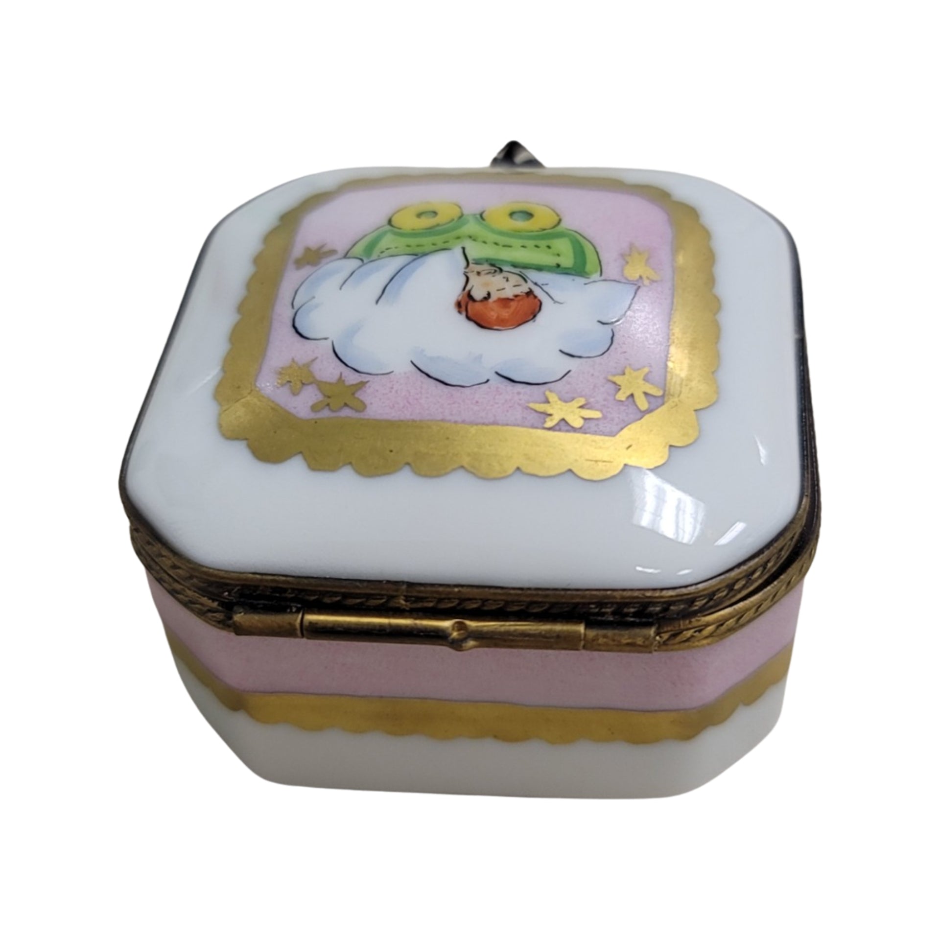 Baby in Pram Limoges Box Porcelain Limoges baby traditional French Trinket Box
