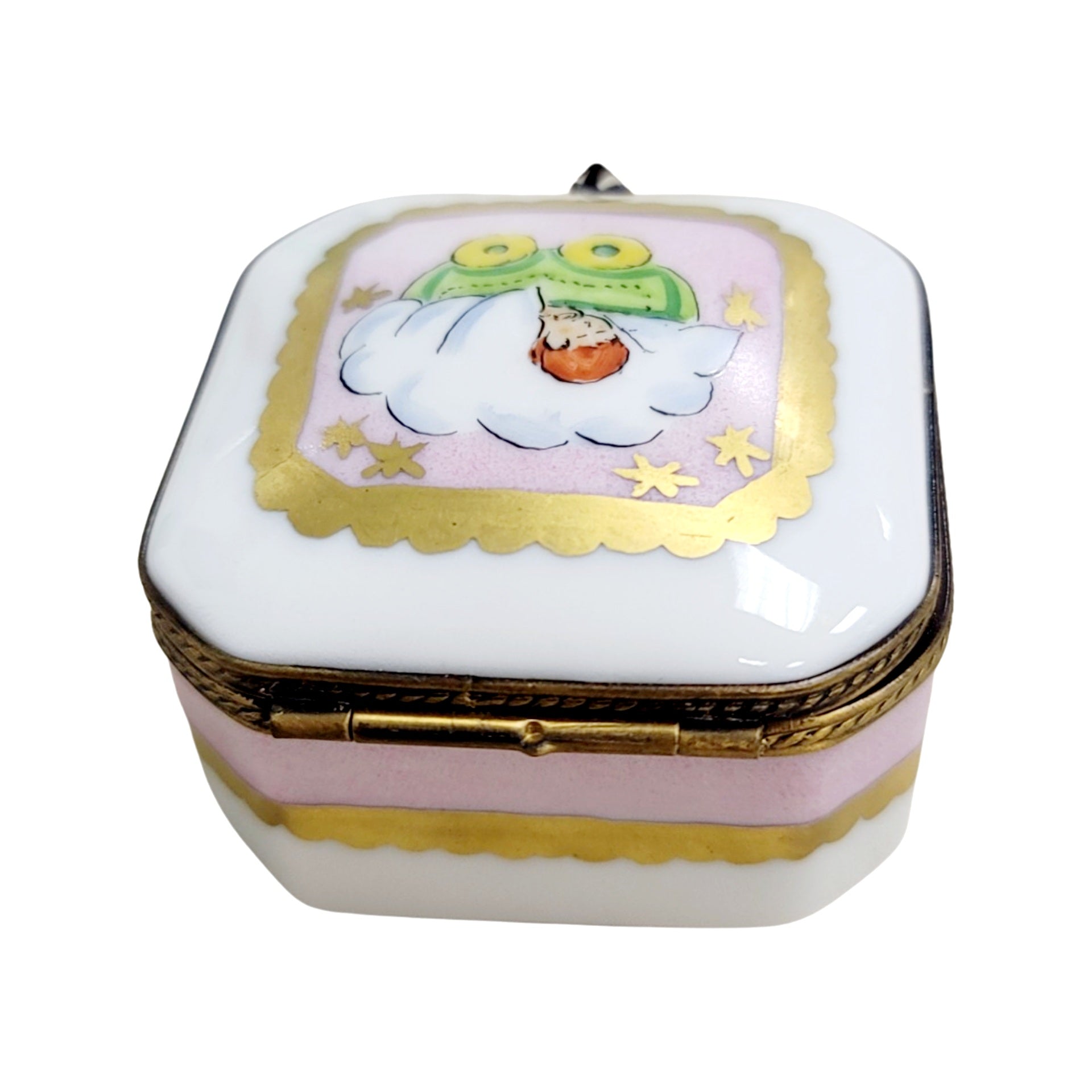 Baby in Pram Limoges Box Porcelain Limoges baby traditional French Trinket Box