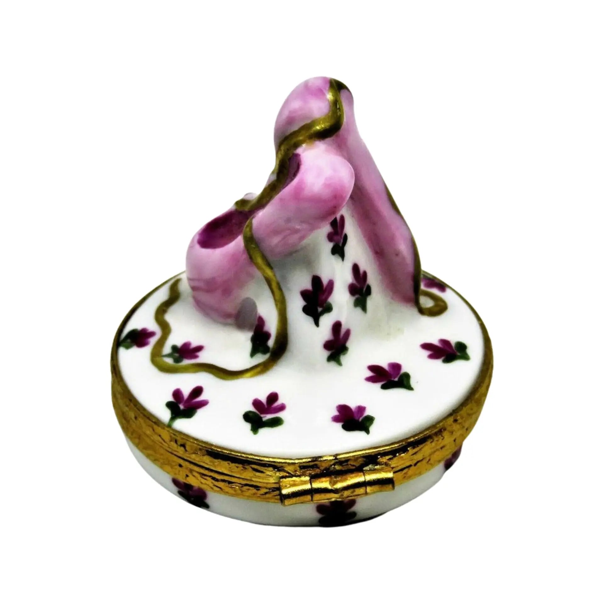 Ballerina Slippers Porcelain Limoges Dance French Trinket Box