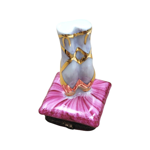Ballerina Slippers Limoges Box Porcelain Limoges art dance French Trinket Box
