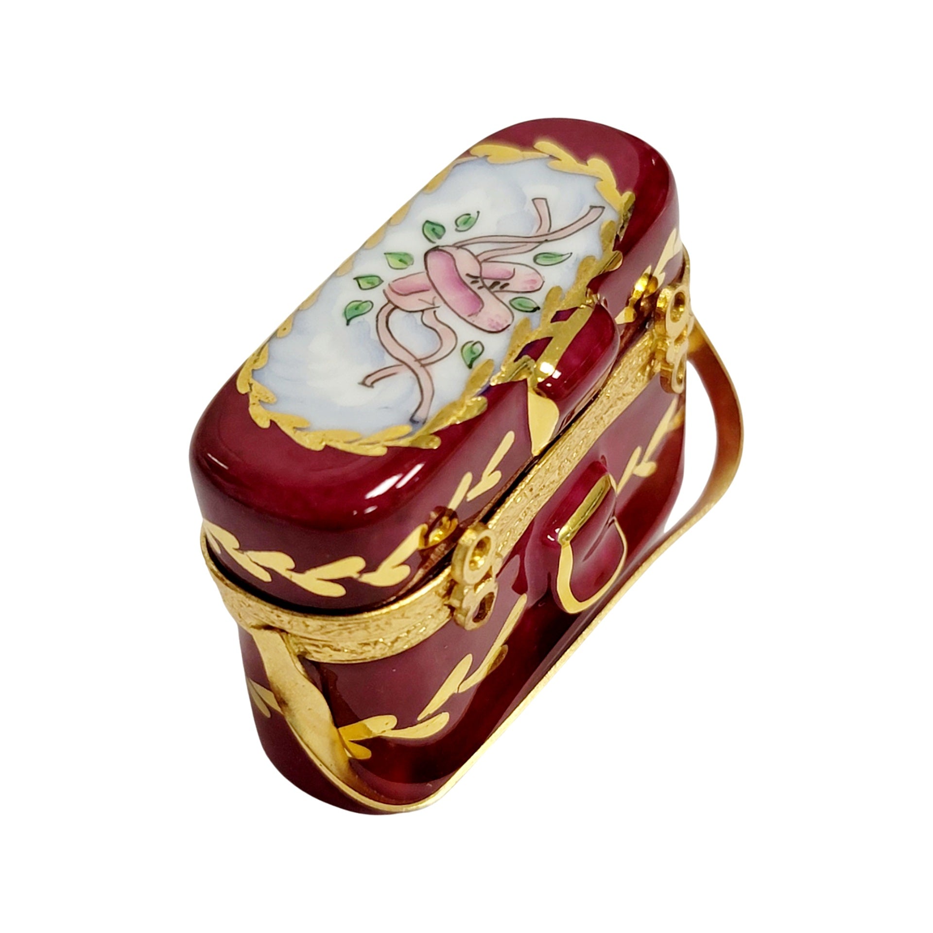 Ballerina Slippers Limoges Box Porcelain Limoges Dance bags fine art French Trinket Box