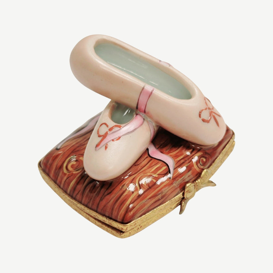 Ballerina Slippers Limoges Box Porcelain Limoges art dance French Trinket Box