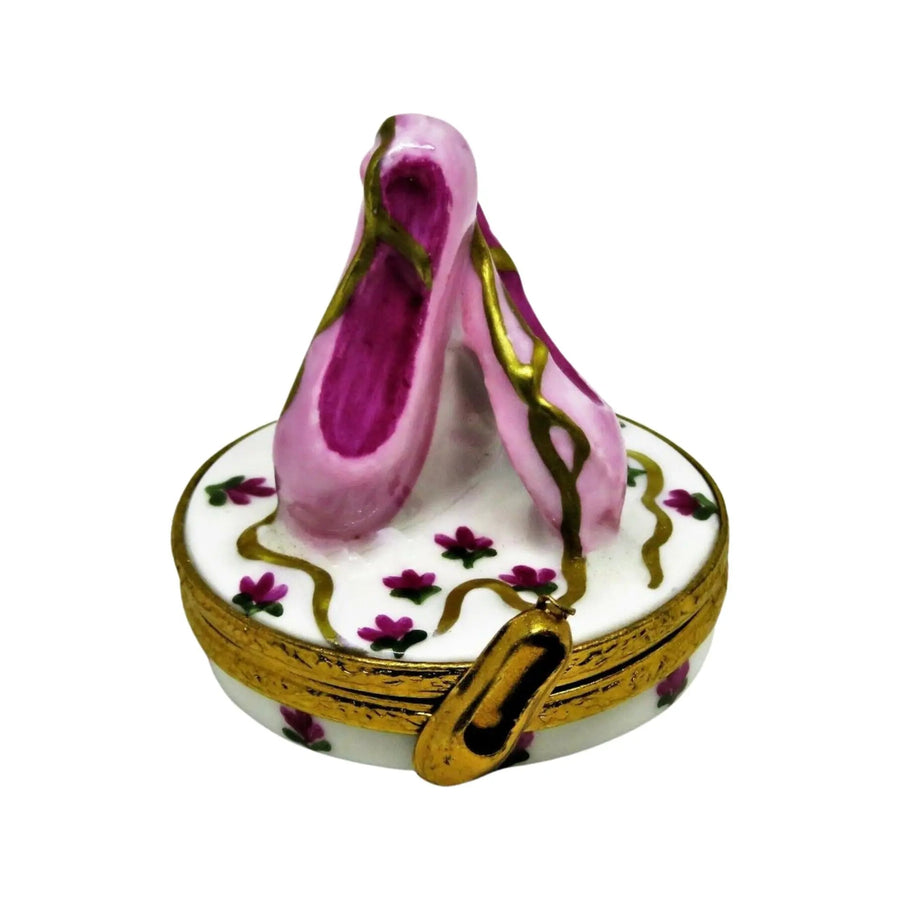 Ballerina Slippers Porcelain Limoges Dance French Trinket Box