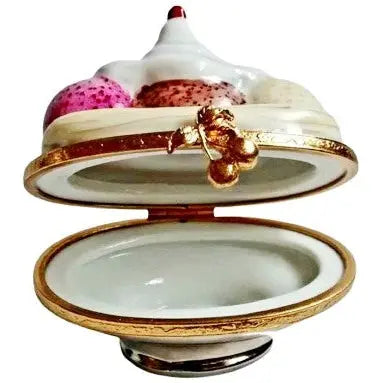Banana Split Sundae Ice cream Boutique Porcelain Limoges Dessert French Trinket Box