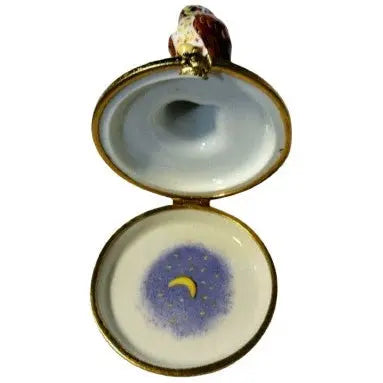 Barn Owl Porcelain Limoges Wild Birds French Trinket Box