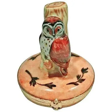 Barn Owl Porcelain Limoges Wild Birds French Trinket Box