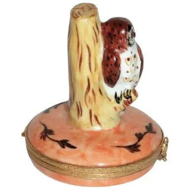 Barn Owl Porcelain Limoges Wild Birds French Trinket Box