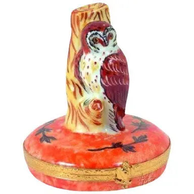 Barn Owl Porcelain Limoges Wild Birds French Trinket Box
