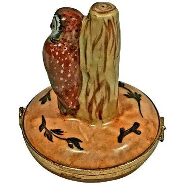 Barn Owl Porcelain Limoges Wild Birds French Trinket Box