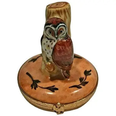 Barn Owl Porcelain Limoges Wild Birds French Trinket Box
