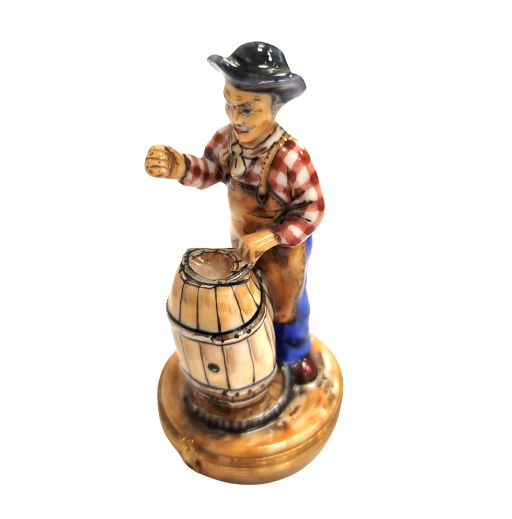 Barrel Maker Porcelain Figurine Porcelain Limoges professional French Trinket Box