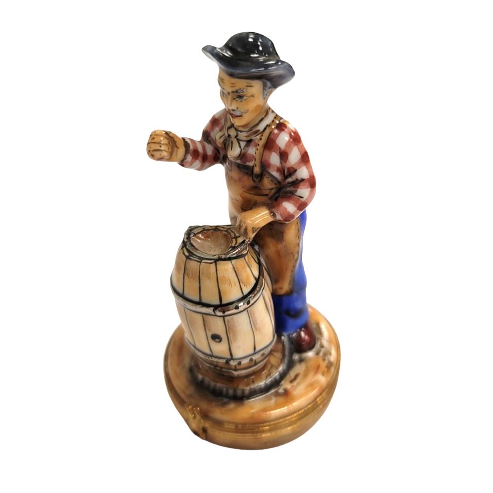 Barrel Maker Porcelain Figurine Porcelain Limoges professional French Trinket Box