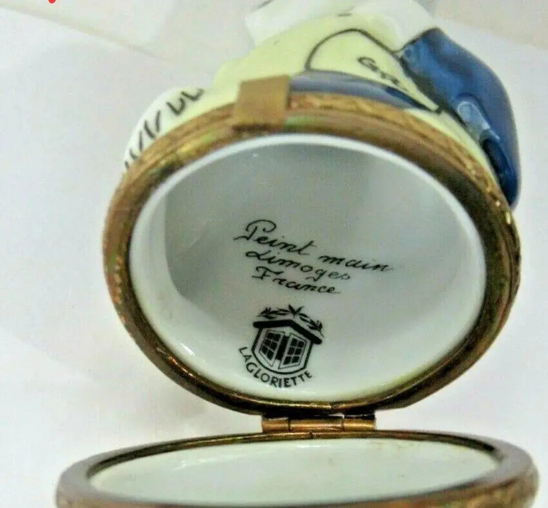 Baseball Polar Bear Porcelain Limoges bear sports French Trinket Box