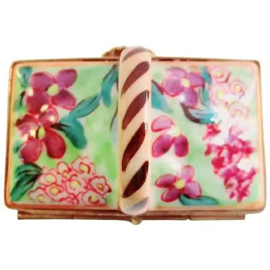 Basket w Flowers From Garden Porcelain Limoges Flowers Garden French Trinket Box