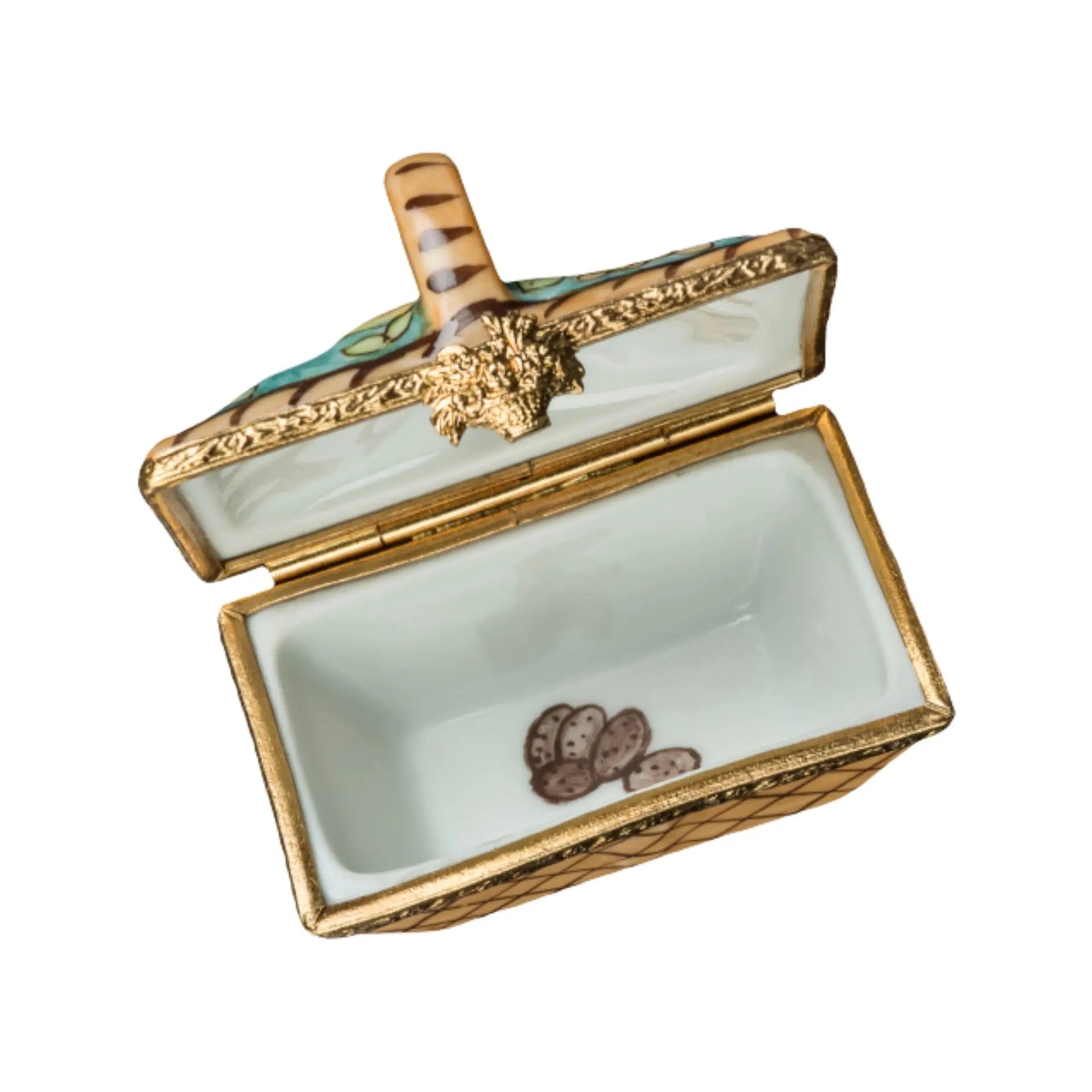 Basket w Vegetables Porcelain Limoges Fruit Basket Garden French Trinket Box