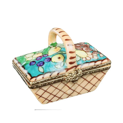 Basket w Vegetables Porcelain Limoges Fruit Basket Garden French Trinket Box