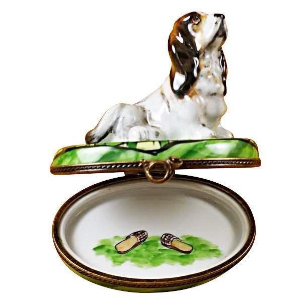 Basset Hound Dog limoges box Porcelain Limoges French Trinket Box