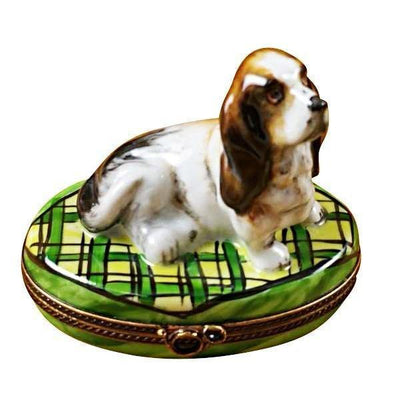 Basset Hound Dog limoges box Porcelain Limoges French Trinket Box